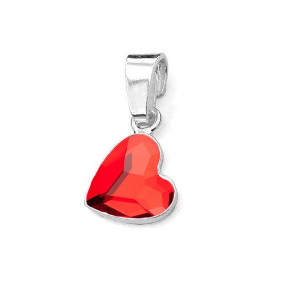 Levně NUBIS Stříbrný přívěsek se srdcem Crystals from Swarovski Siam - NB-0205-SI