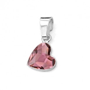 Stříbrný přívěsek se srdcem Crystals from Swarovski® Antique Pink