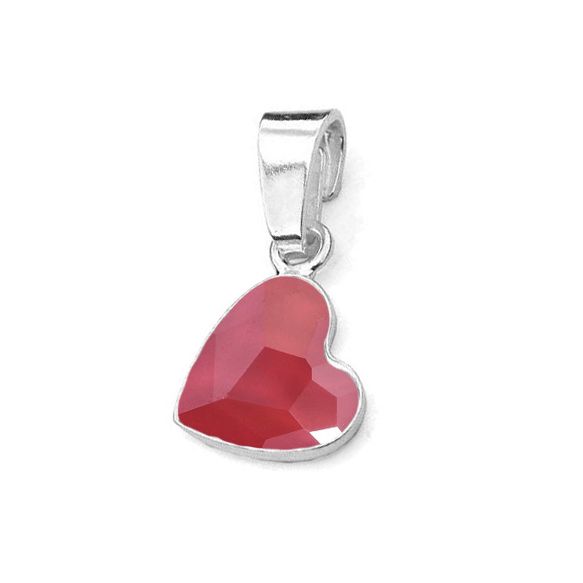Levně NUBIS Stříbrný přívěsek se srdcem Crystals from Swarovski Royal Red - NB-0205-RR