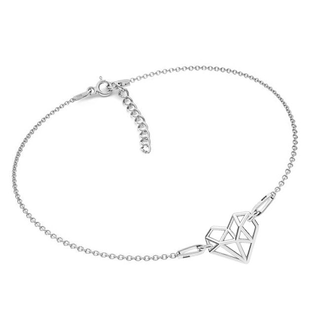 Levně NUBIS Stříbrný náramek origami srdce - NB-0406