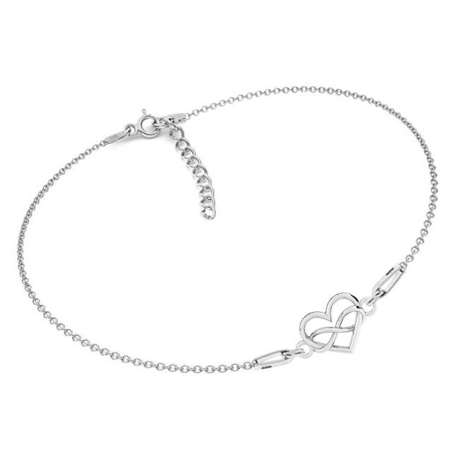 NUBIS Stříbrný náramek srdce s nekonečnem - NB-0401