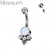 Piercing do pupíku - TITAN, opál modrý