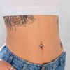 Piercing do pupíku - TITAN duhové zirkony