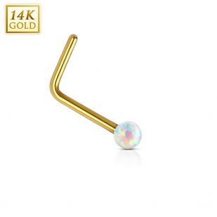 Zlatý piercing do nosu Opál, Au 585/1000