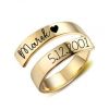 Zlacený ocelový prsten s možností rytiny
