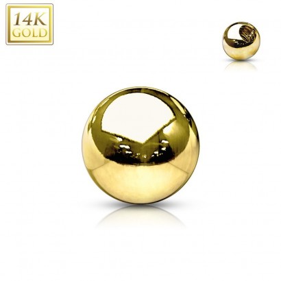 Náhradní kulička zlatá pro závit 1,6 mm, 585/1000 (3 mm, 0,16 g)