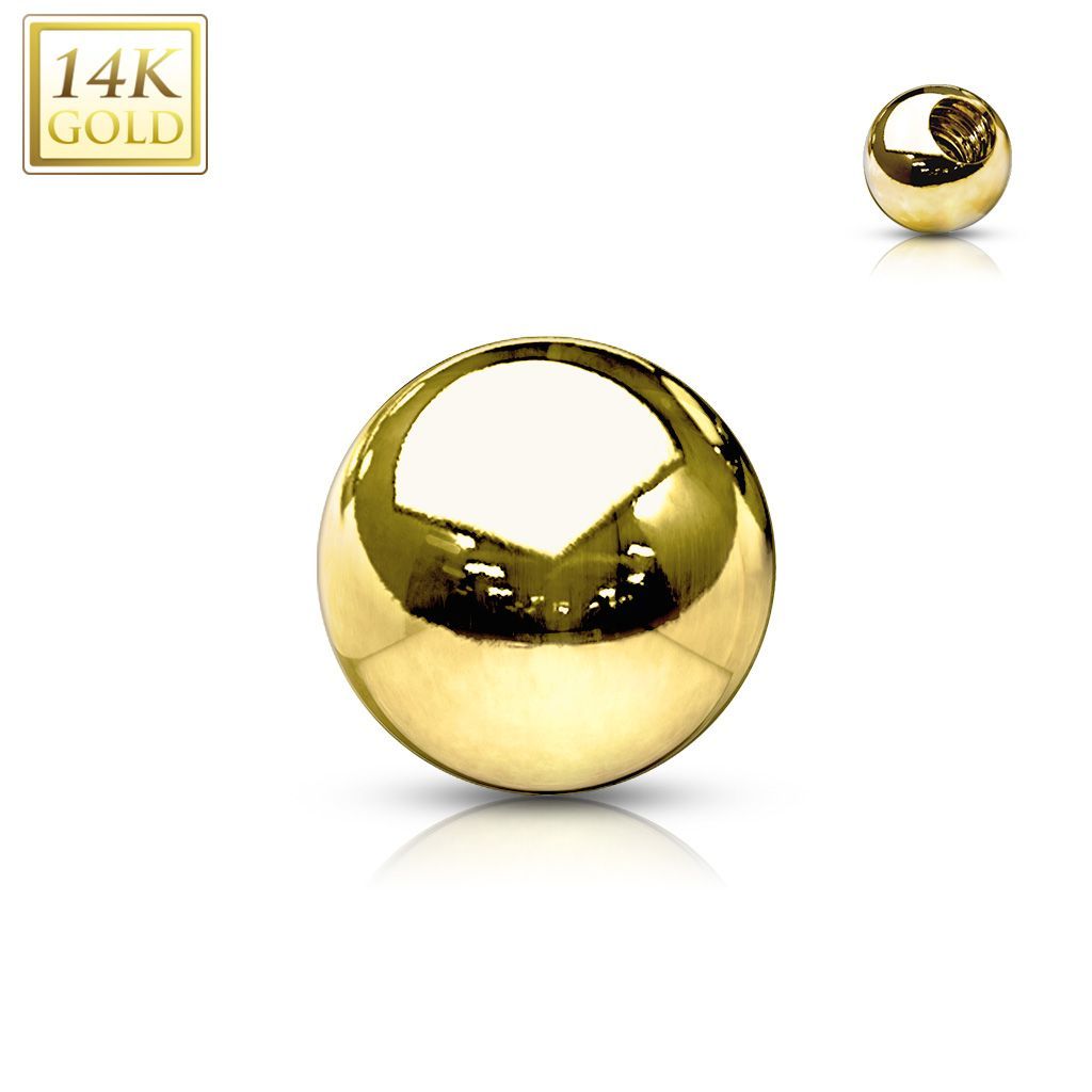 Náhradní kulička zlatá pro závit 1,6 mm, 585/1000 (5 mm, 0,38 g) - ZL01161-1605-YG