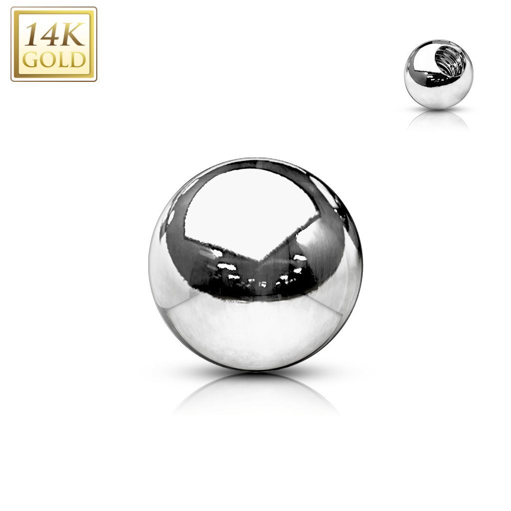 Levně Náhradní kulička zlatá závit 1,2 mm, 585/1000 (4 mm, 0,23 g) - ZL01161-1204-WG