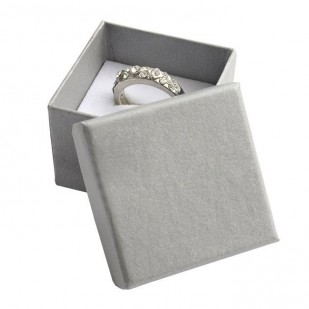 Malá dárková krabička na prsten - stříbřitě šedá