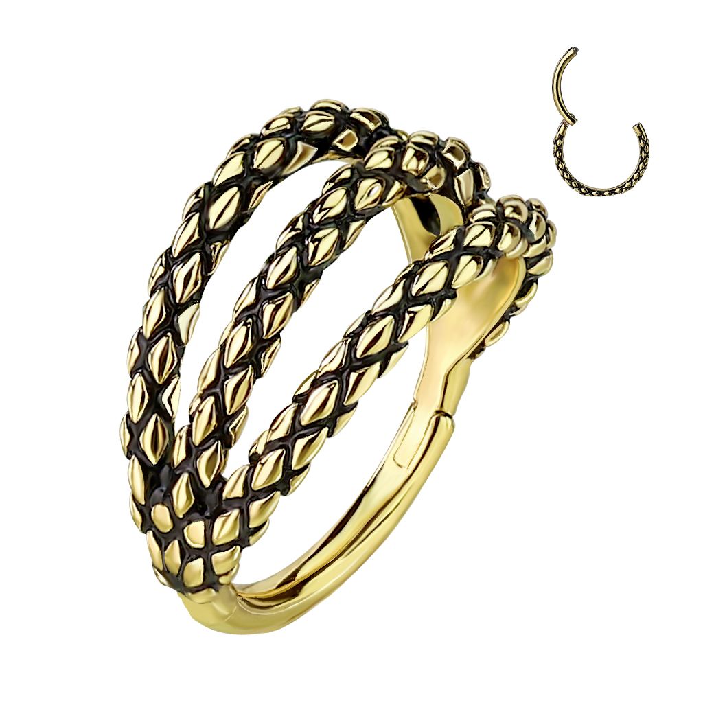 Levně S4U Piercing kruh segment trojitý (1,2 x 8 mm) - K01069GD-1208