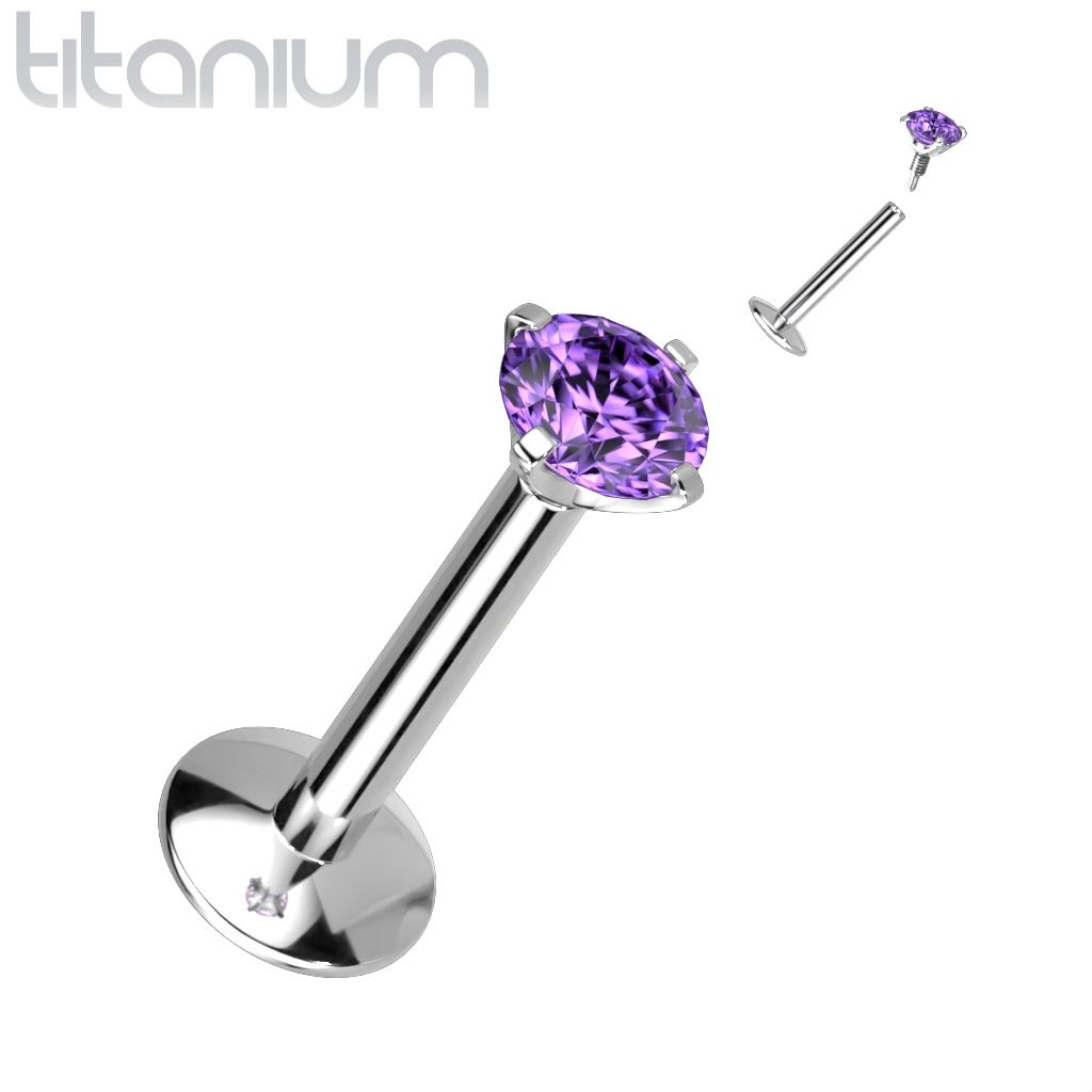 Levně S4U Piercing do brady titan (fialová) - TIT1218-A