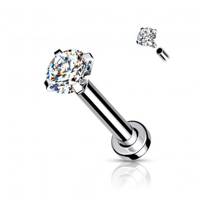 Piercing do brady / cartilage / tragus (1,2 x 6 mm, kamínek 2 mm)