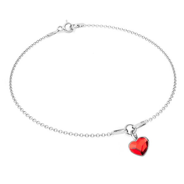 NUBIS Stříbrný náramek se srdíčkem Crystals from Swarovski Siam - NB-0206-SI