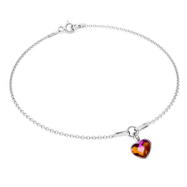 NUBIS Stříbrný náramek se srdíčkem Crystals from Swarovski Astral Pink - NB-0206-ASP