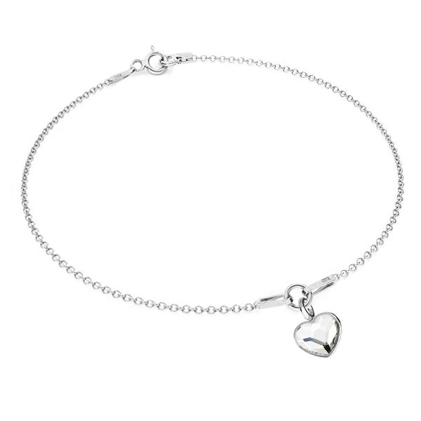 NUBIS Stříbrný náramek se srdíčkem Crystals from Swarovski Crystal - NB-0206-CR