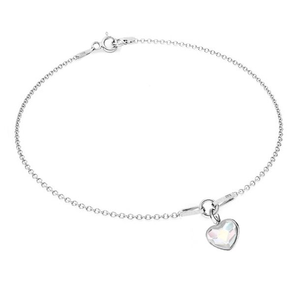 NUBIS Stříbrný náramek se srdíčkem Crystals from Swarovski AB - NB-0206-AB