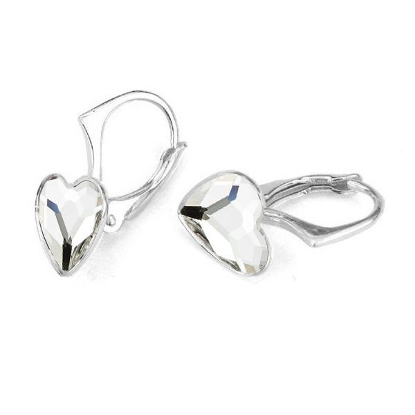 NUBIS Stříbrné náušnice se srdcem Crystals from Swarovski Crystal - NB-0202-CR