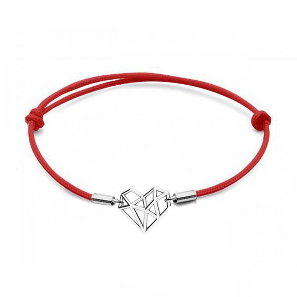 NUBIS Stříbrný náramek origami srdce - SX117-R