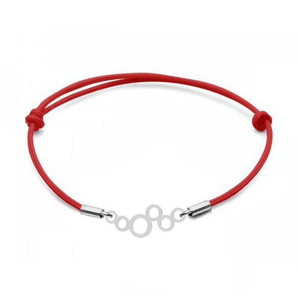 NUBIS Stříbrný textilní náramek s kroužky - SX108-R