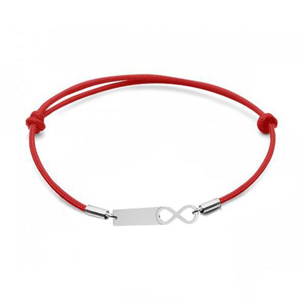 NUBIS Stříbrný textilní náramek s destičkou - SX122-R