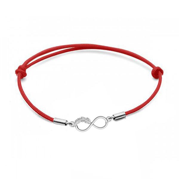 NUBIS Stříbrný textilní náramek s nekonečnem - SX124-R