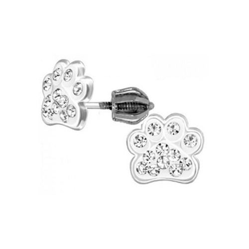 NUBIS Stříbrné šroubovací náušnice psí tlapky - NB-3649