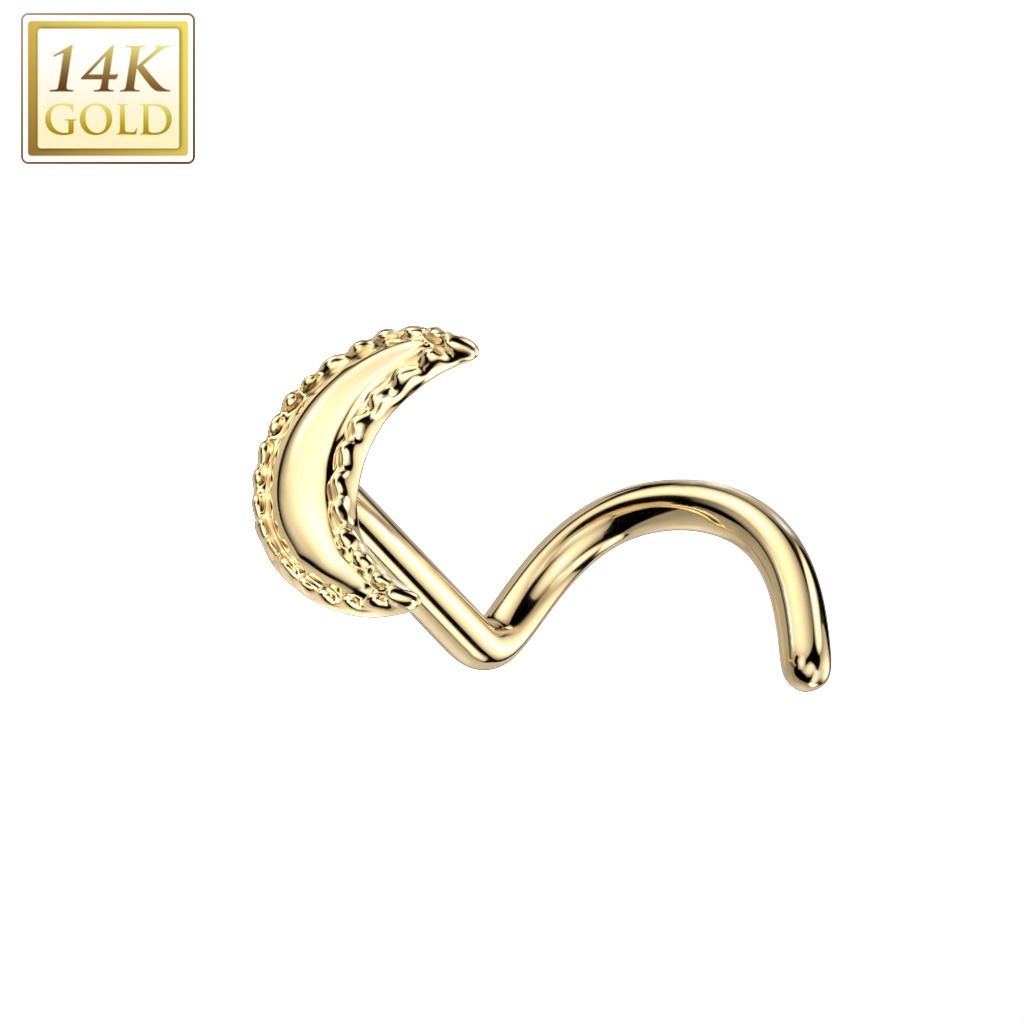 S4U Zlatý piercing do nosu - měsíček, Au 585/1000 - ZL01240-YG