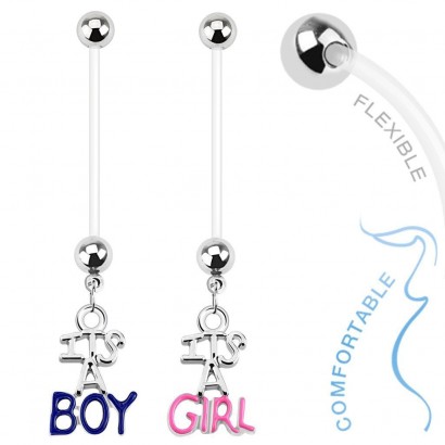 Těhotenský piercing do pupíku (modrý)