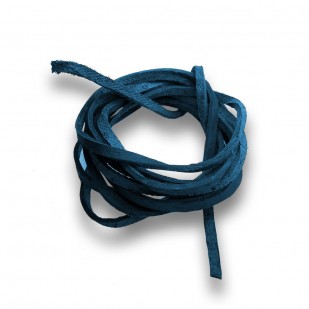 Řezaná kožená šňůrka modrá, tl. 2 mm, délka 100 cm