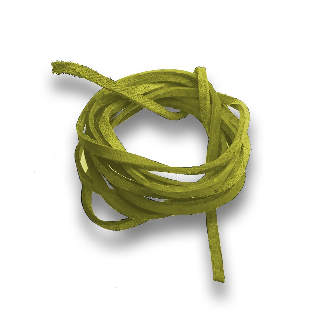 S4U Řezaná kožená šňůrka žlutá, tl. 2 mm, délka 100 cm - LR9000-05