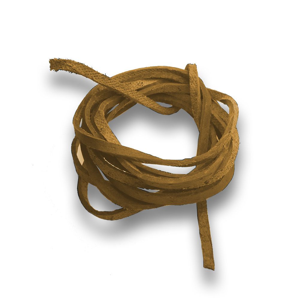 S4U Řezaná kožená šňůrka okrová, tl. 2 mm, délka 100 cm - LR9000-08