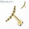 Piercing do brady / ucha TITAN zlatý (1,2 x 6 mm)