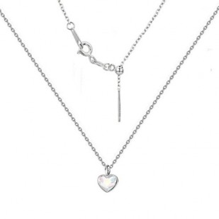 Minimalistický stříbrný náhrdelník se srdcem Crystals from Swarovski® AB