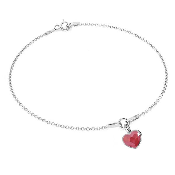 NUBIS Stříbrný náramek se srdíčkem Crystals from Swarovski Royal Red - NB-0206-RR