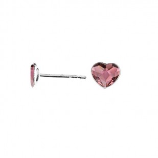 Stříbrné náušnice se srdcem Crystals from Swarovski® Antique Pink