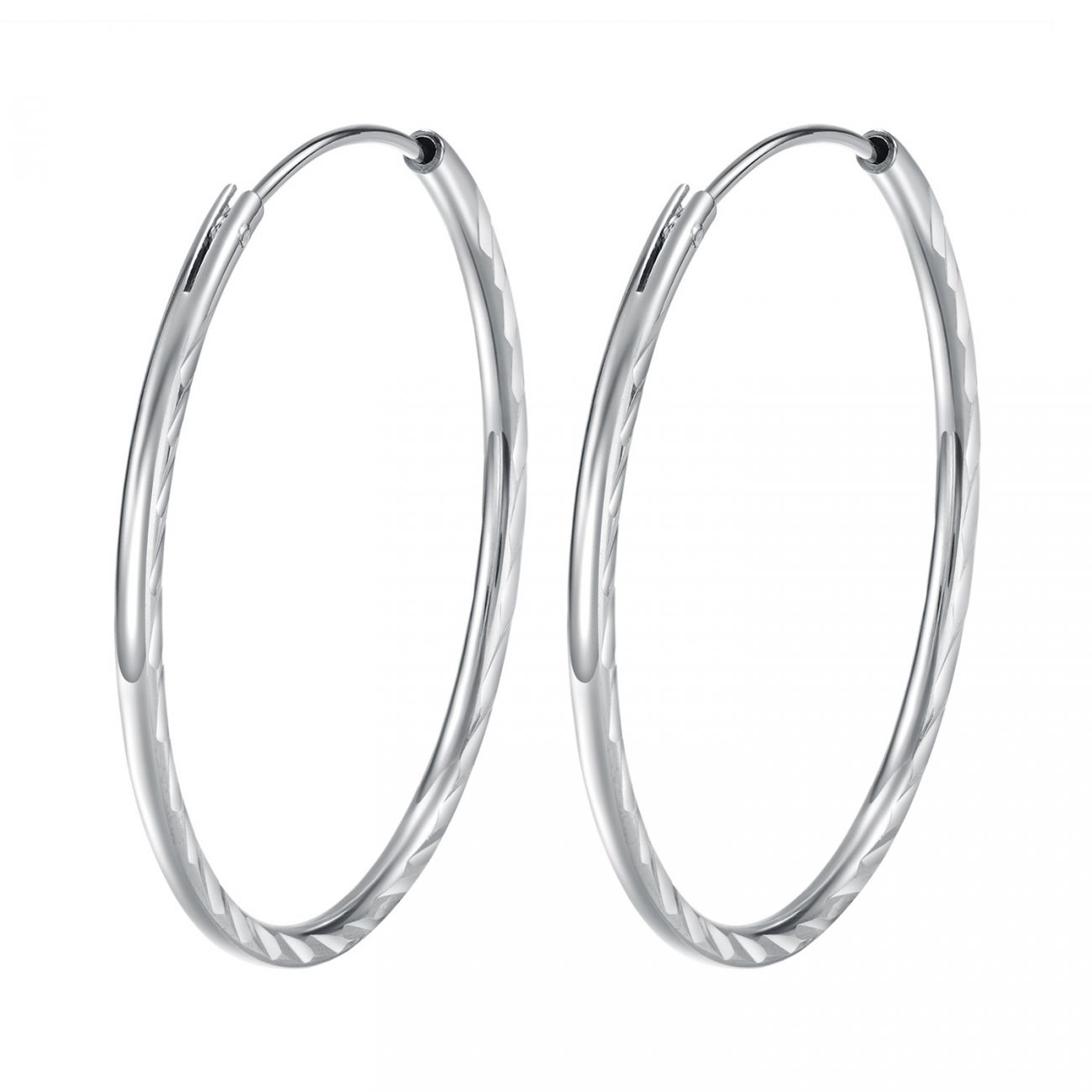 NUBIS Stříbrné náušnice kruhy 45 mm - NB-3657-45