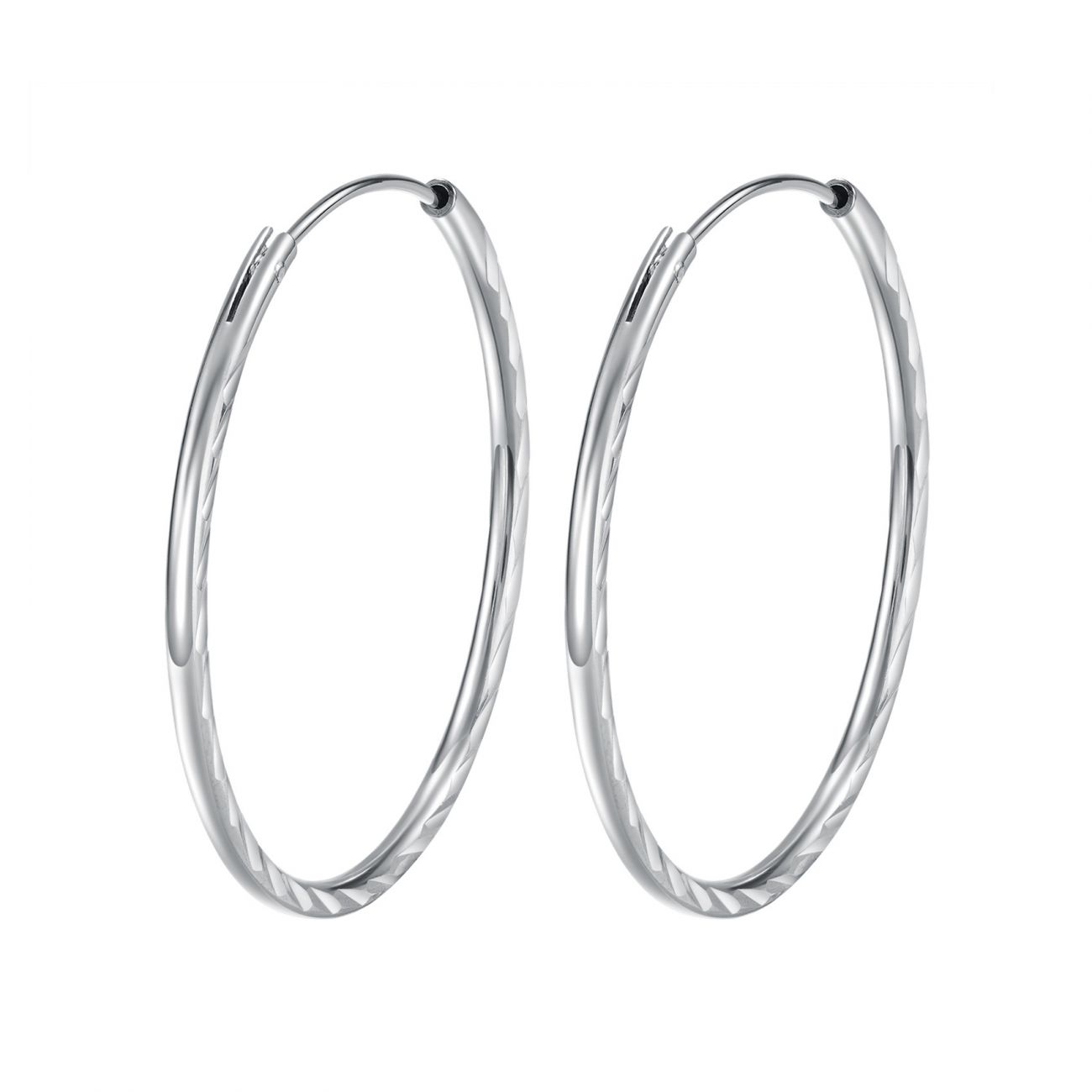 NUBIS Stříbrné náušnice kruhy 40 mm - NB-3657-40