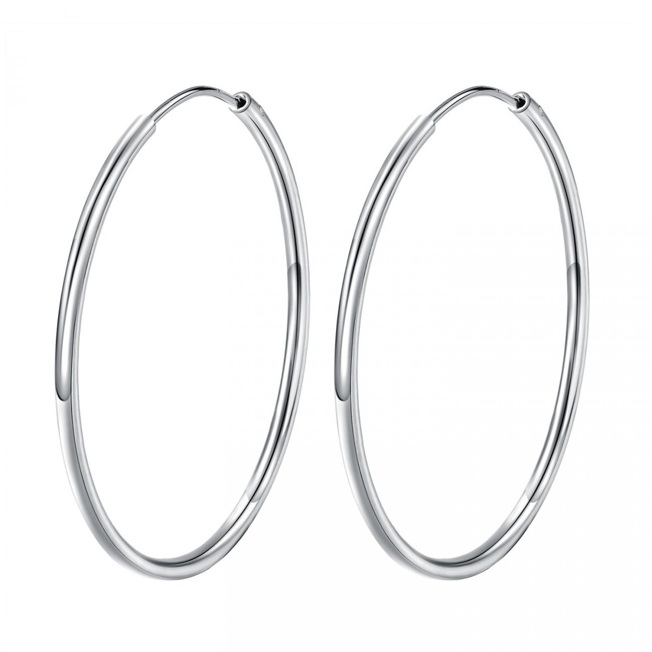 NUBIS Stříbrné náušnice kruhy 45 mm - NB-3662-45