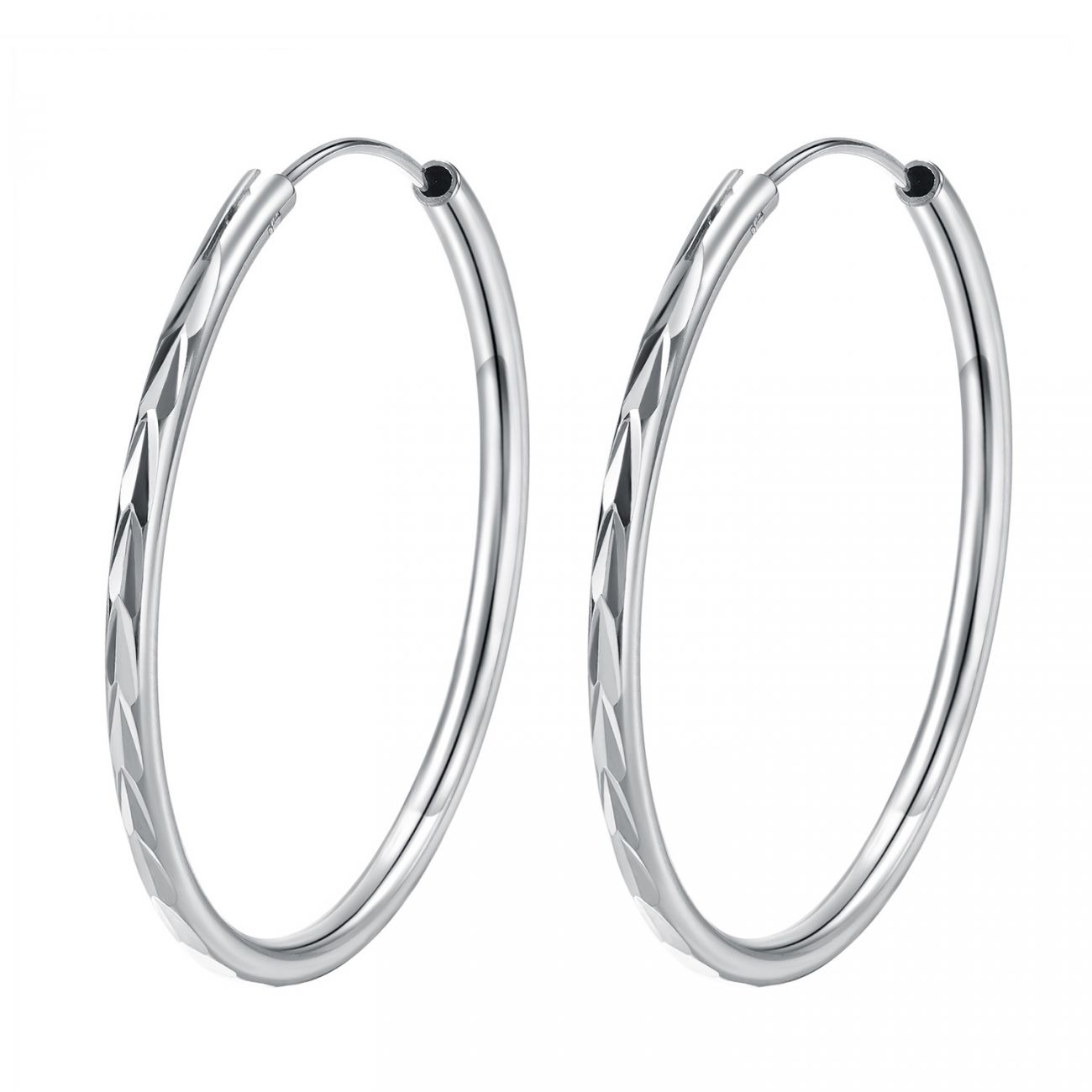 NUBIS Stříbrné náušnice kruhy 45 mm - NB-3661-45