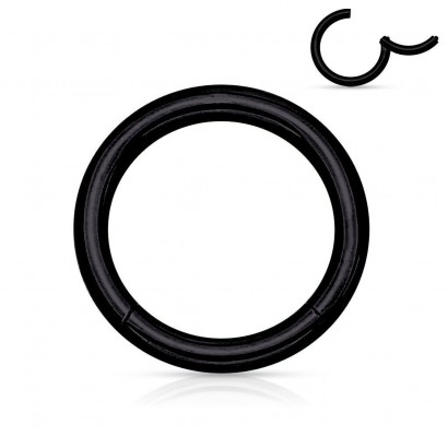 Piercing segment kruh - černý (0,8 x 10 mm)