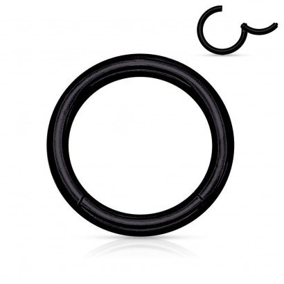 Piercing segment kruh - černý (0,8 x 8 mm)