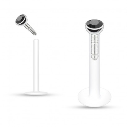 Labreta BioFlex, zirkon 2 mm (černá)