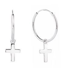 NUBIS Stříbrné náušnice s křížky - NB-3480