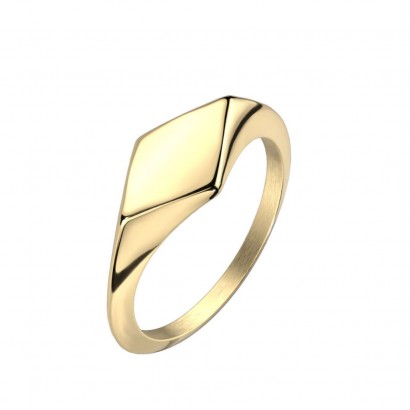 Zlacený ocelový prsten s možností rytiny (60)
