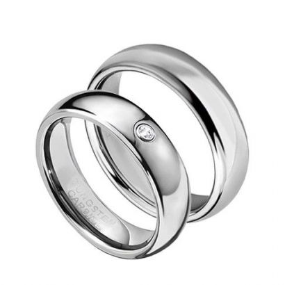Wolframové snubní prsteny HWRTU01 6+6 mm - pár