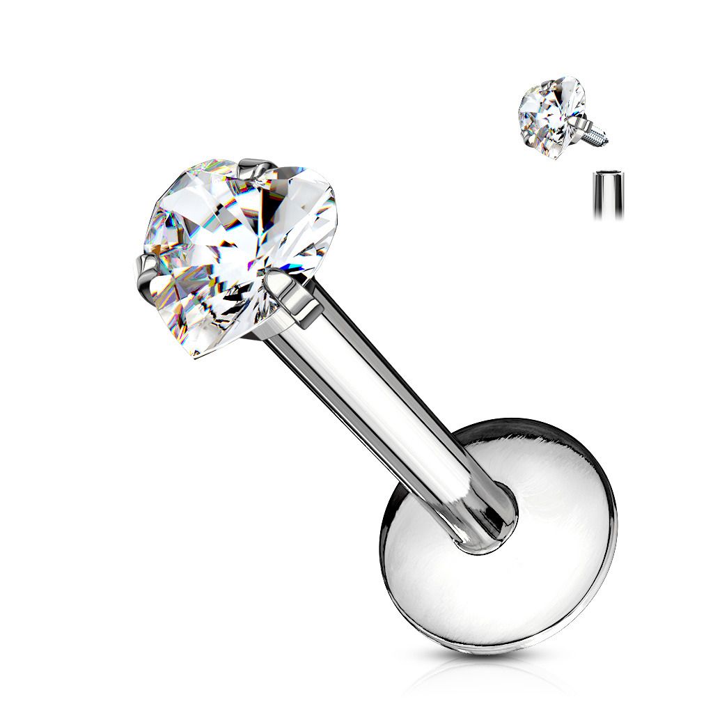 S4U Piercing do brady - labreta srdíčko (1,2 x 8 mm) - LB01163-1208