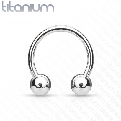Piercing - podkova TITAN (1,2 x 10 mm, kuličky 3 mm)