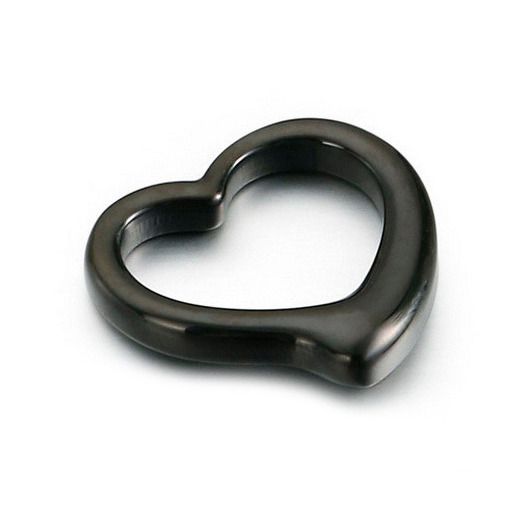S4U Černý ocelový přívěsek srdíčko - OK1441-K