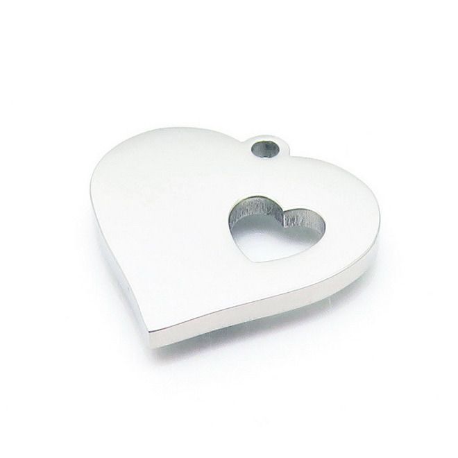 S4U Ocelový přívěsek srdíčko - OK1445-ST