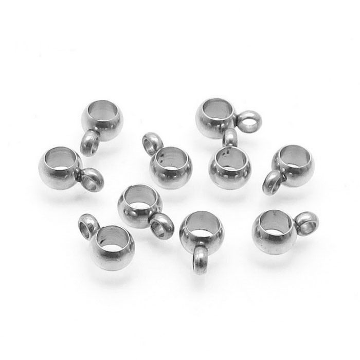 S4U Navlékací ocelový přívěsek korálek s očkem - K0126